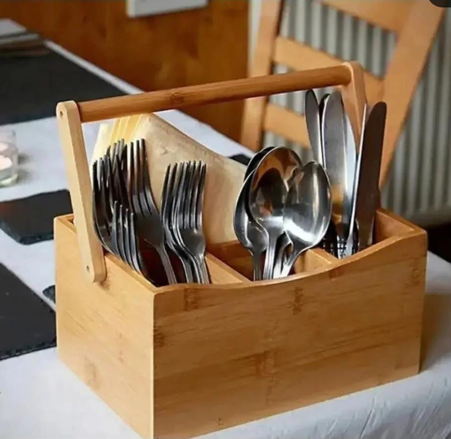 Portable Bamboo Cutlery Organizer image