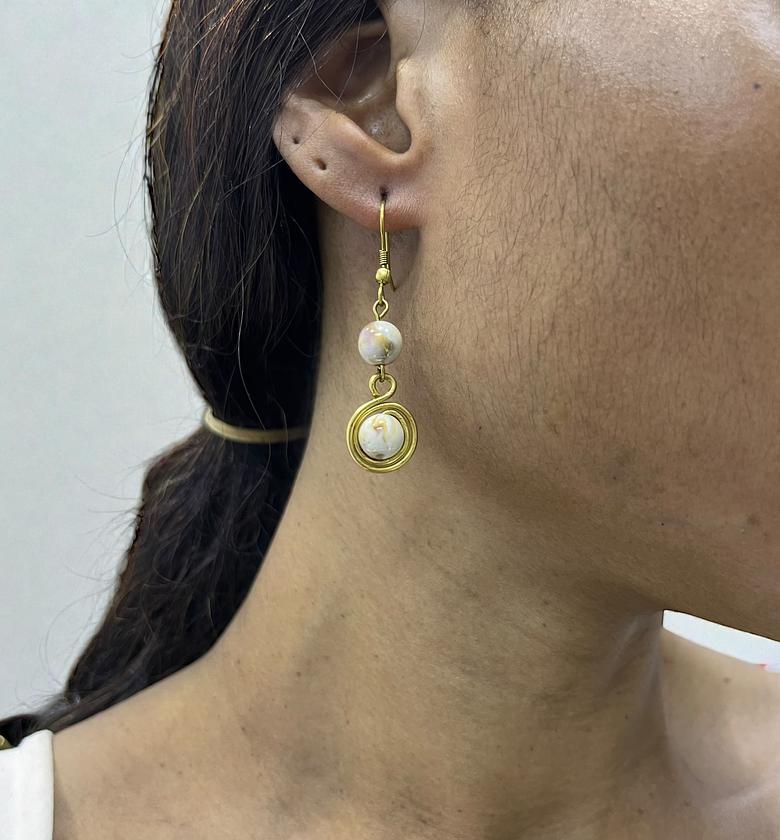 Paloma Brass Earrings image