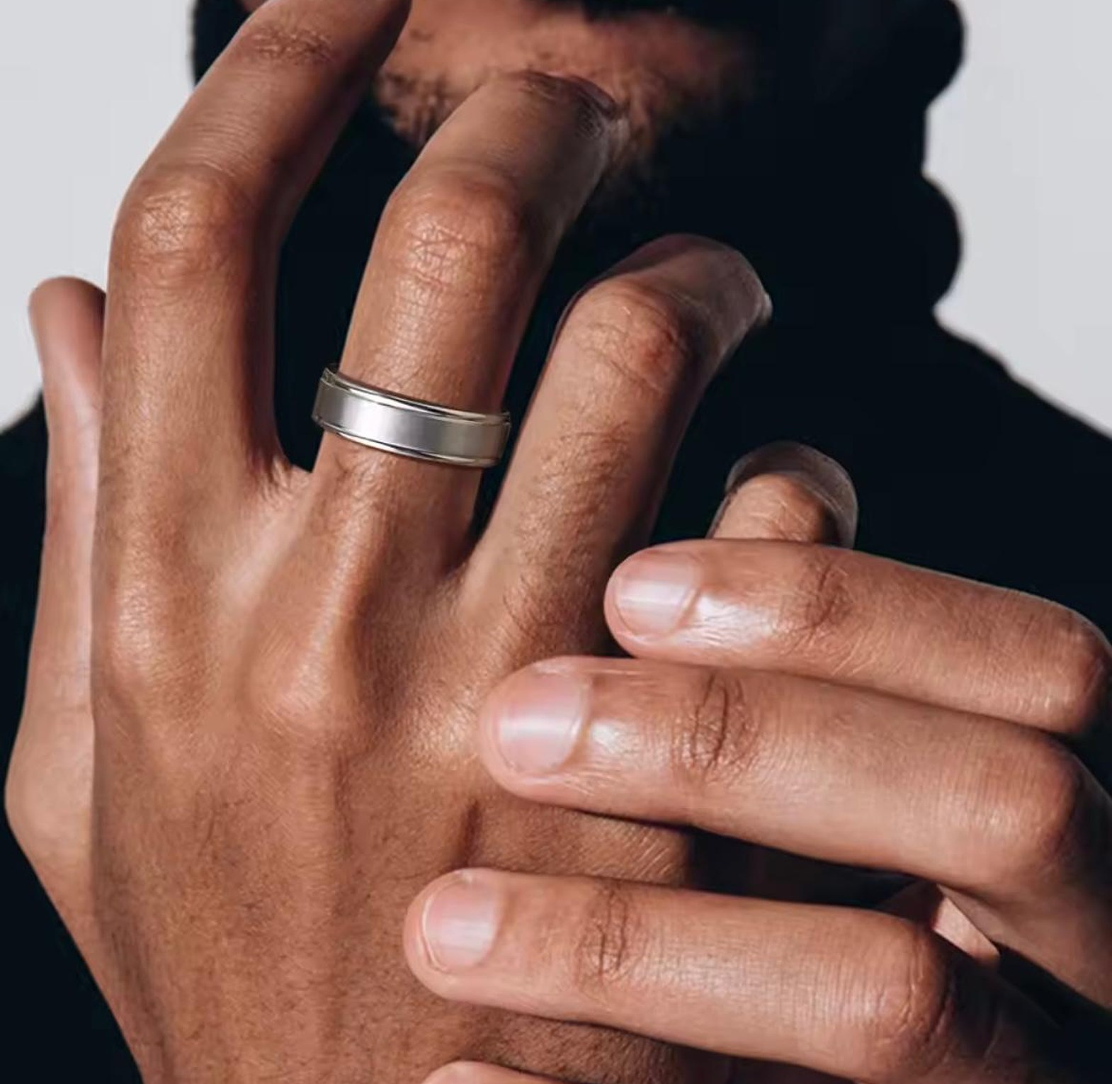 Men's 6mm Matte Stainless Steel Ring image