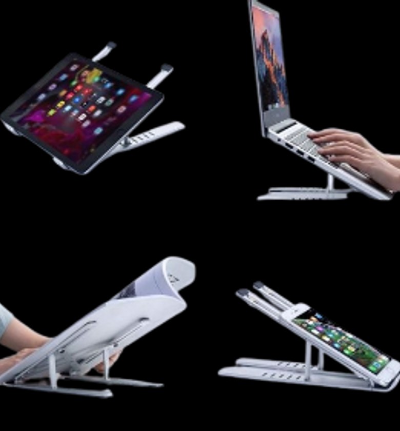 Laptop Stand. Metallic Creative foldable adjustable laptop stand bracket image