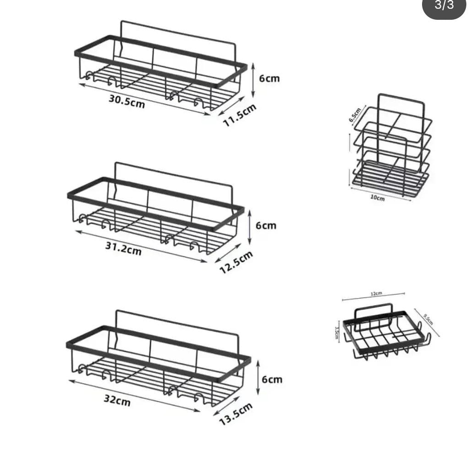 5pcs set Shower caddy shelf/Bathroom organizer image