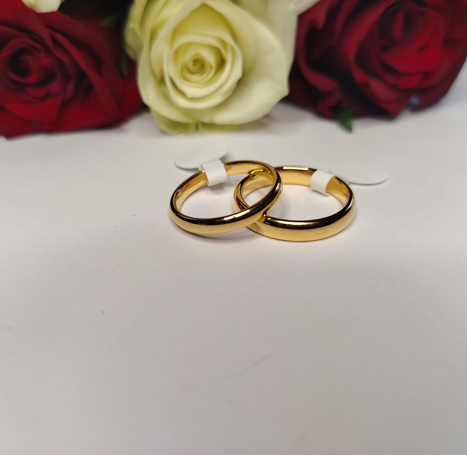 Gold plated tungsten carbide wedding band image