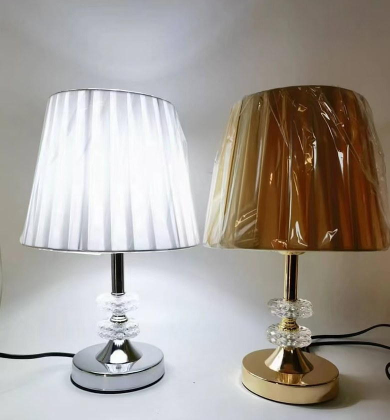 Bedside lampshade. Bedroom bedside table night lamp Fabric lampshade home decoration LED standing lamp image