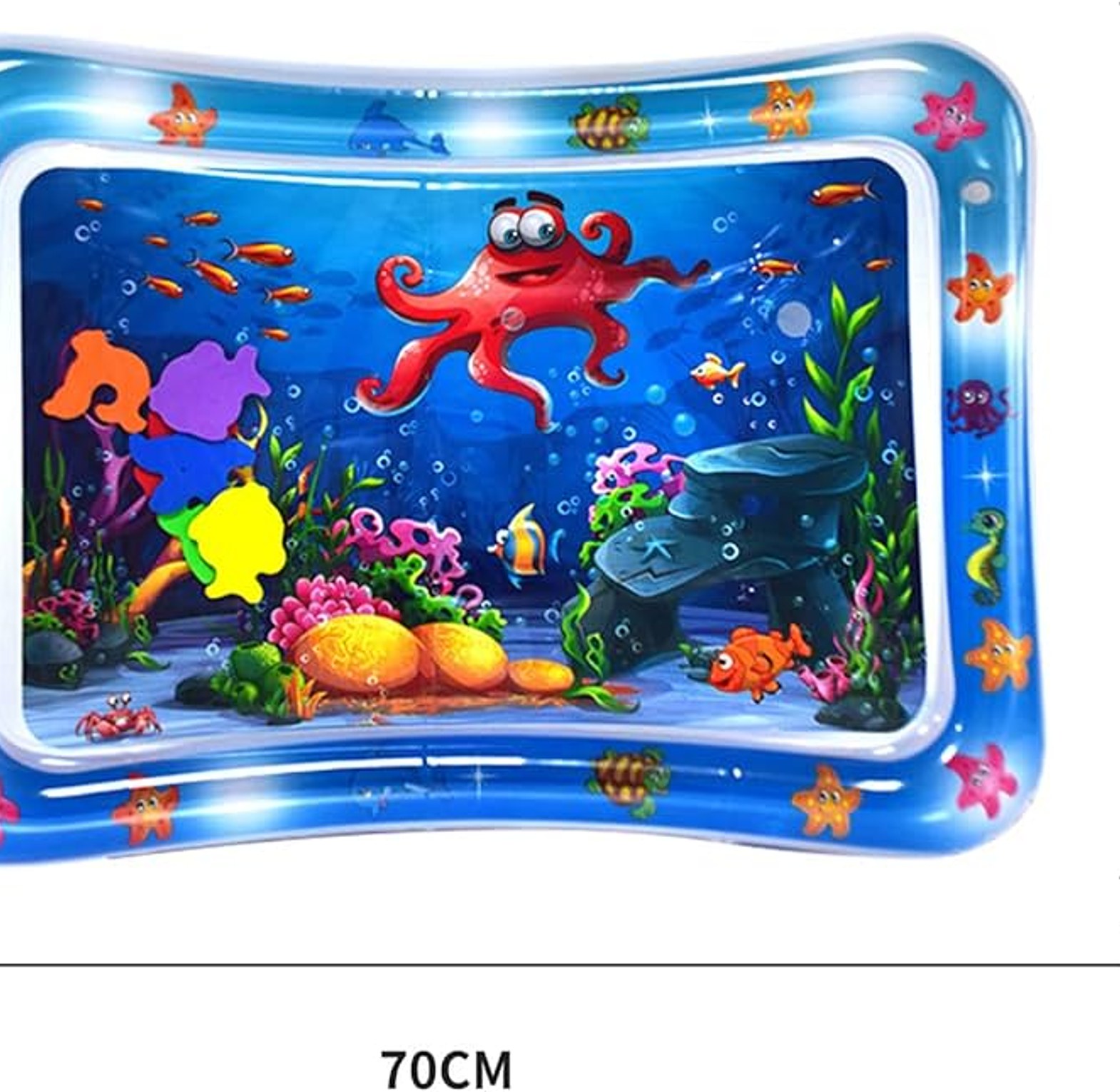 Inflatable Baby Water Mat for Tummy Time and Sensory Development - Leak-Proof Infant Play Mat with Floating Toys image