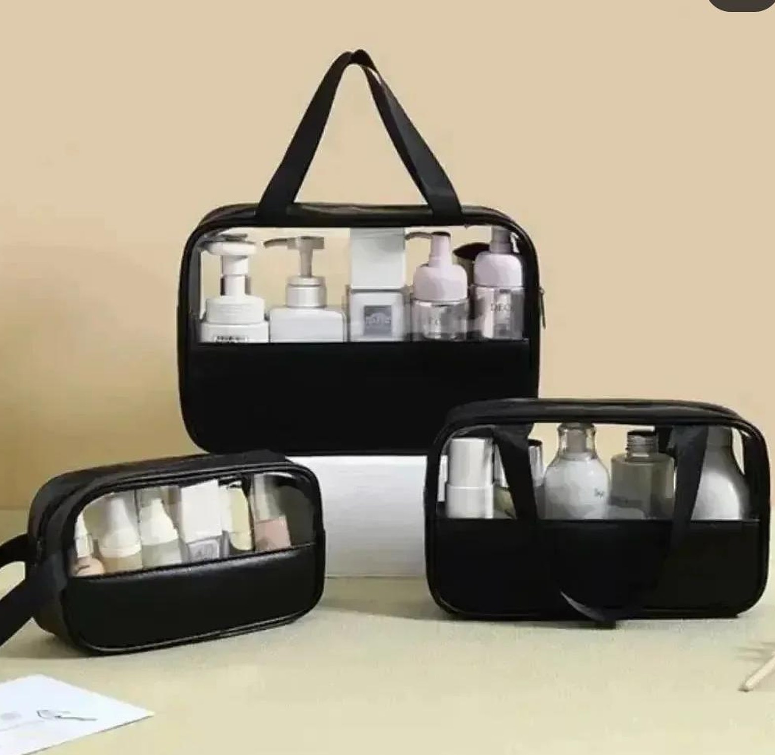3 pcs cosmetic washbag/waterproof toiletries bag image