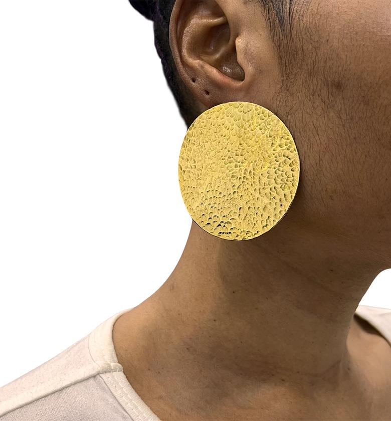 Amani Large  Brass Earrings   image