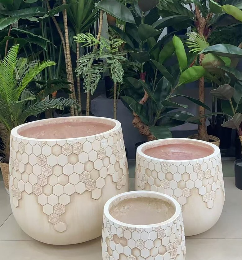Luxury Ribbed Concrete Planters image