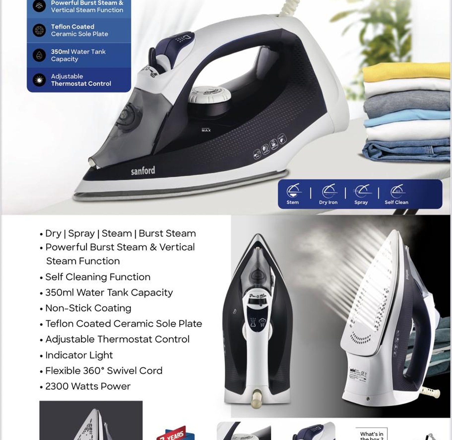 Iron Steam Box.  Sanford SF70CSI Steam Iron. image