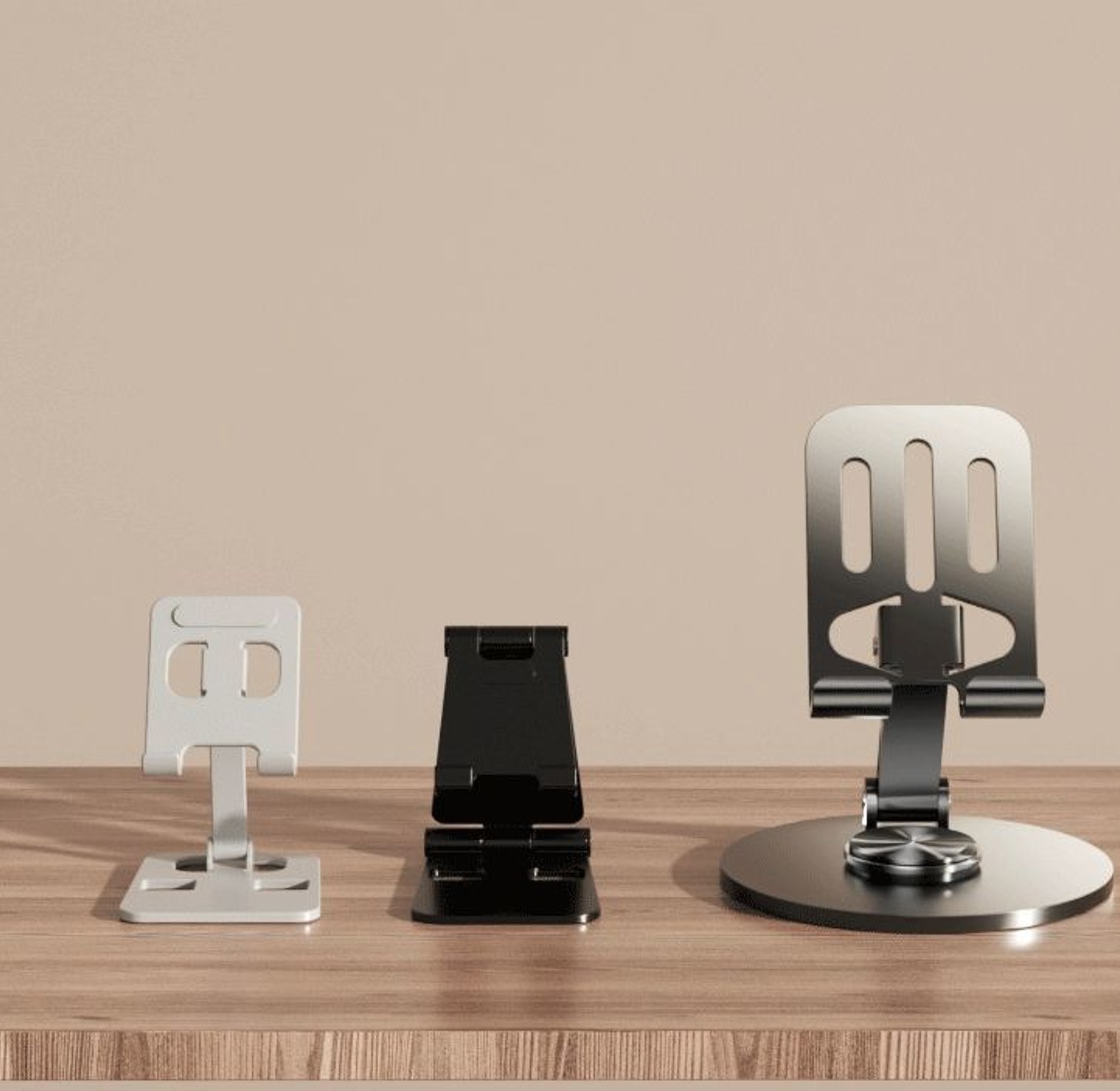 Metal Phone Stand, 360 Rotating Foldable Desktop Holder image