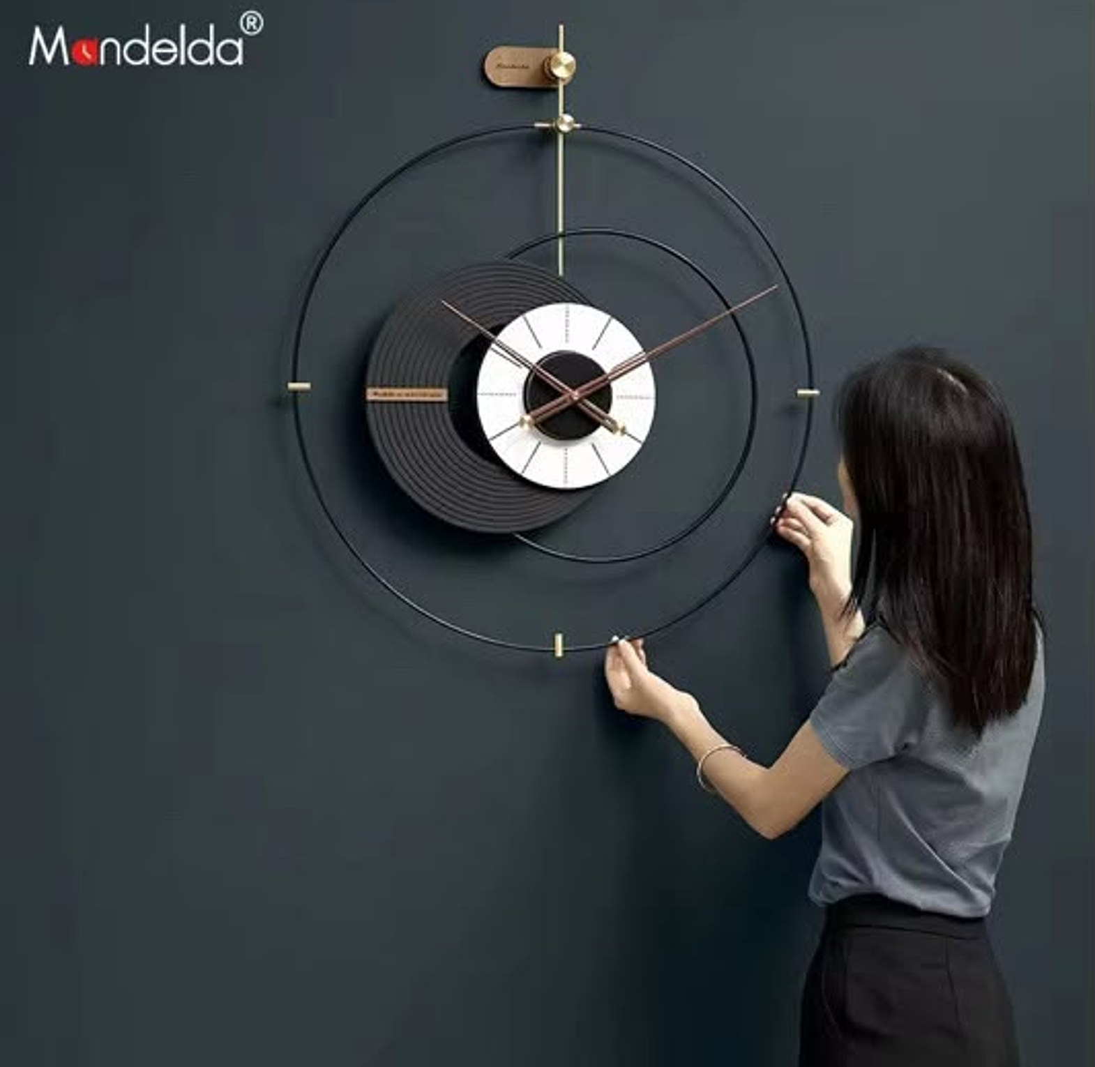 Abstract Luxury Wall Clock (Black) image