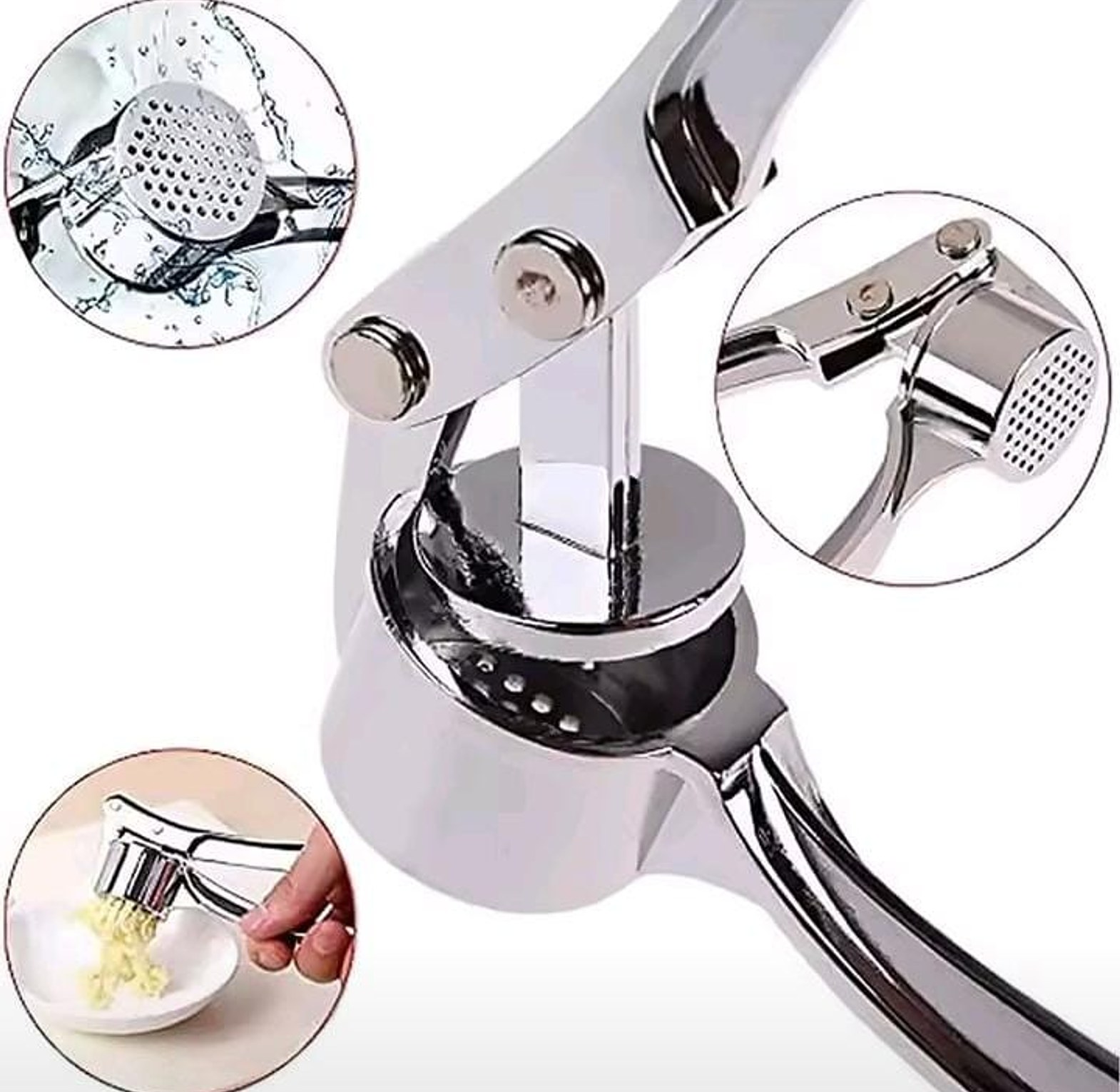 Stainless Steel Garlic Crusher, Garlic Press image