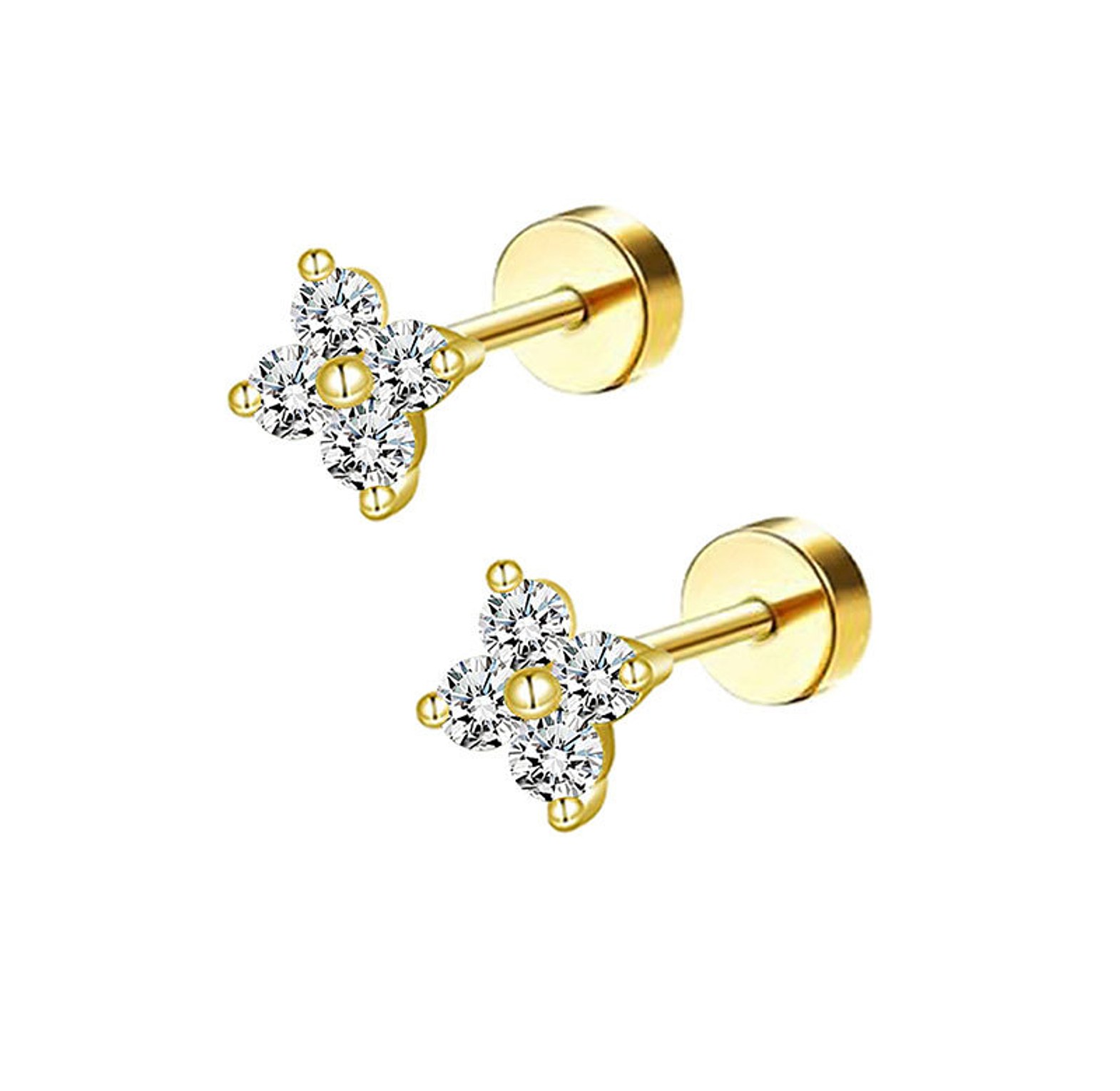 Crystal flower studs image