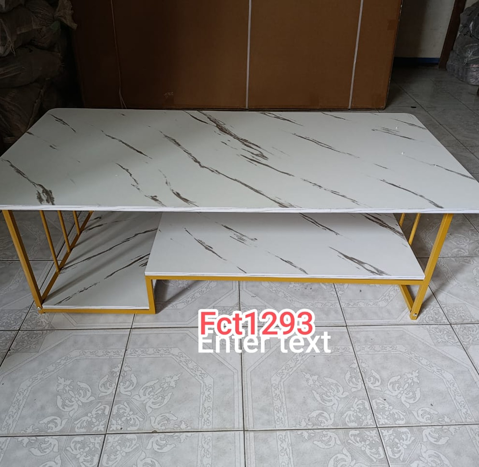Executive White marble coffee table image