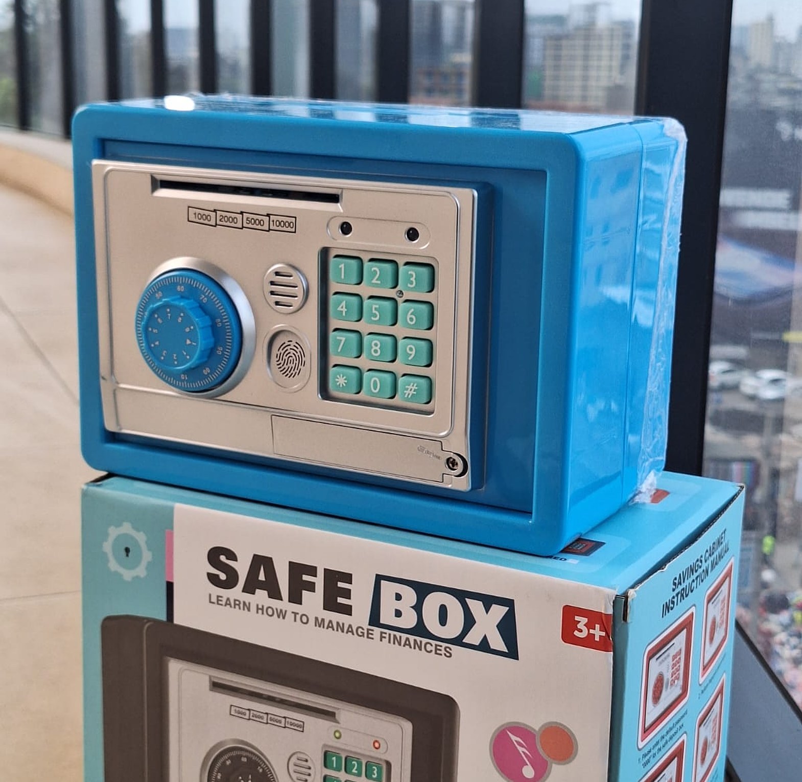Kids Electronic Safe Box Piggy Bank ATM Money Saving Bank with Password Lock, Coin Slot & Cash Deposit image