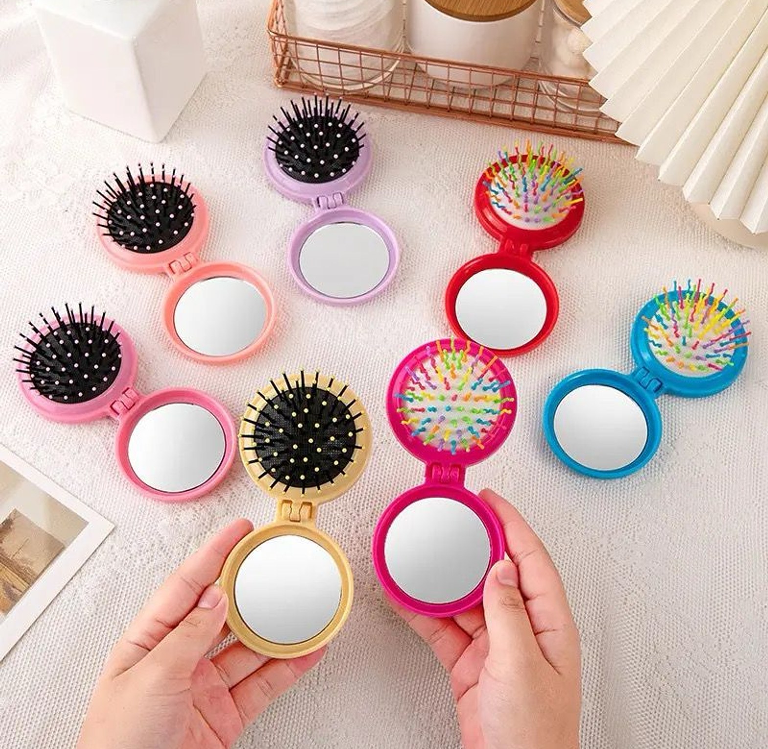 Mini Foldable Mirror and Hair Comb image