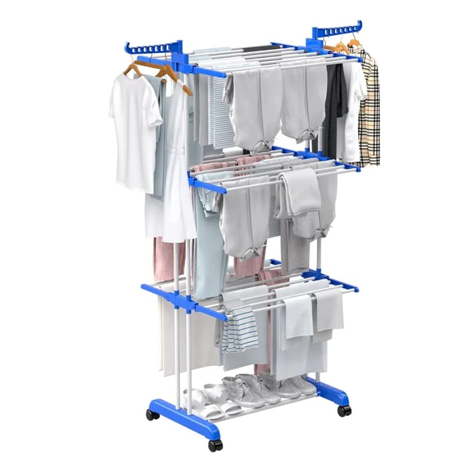 3-Tier Folding Drying Rack With Two Wings image