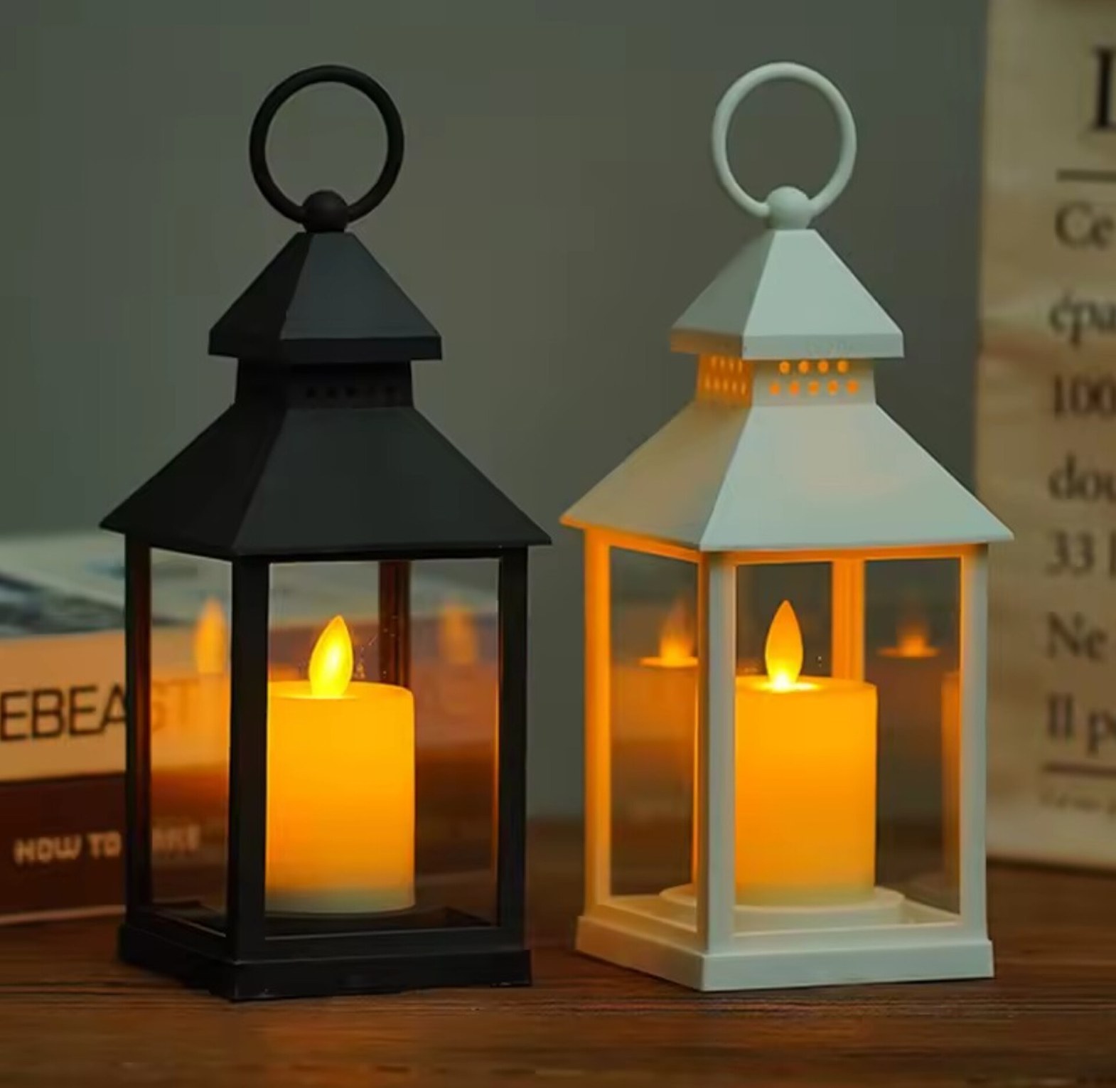 Modern Minimalist LED Candle Lantern Holder with Flickering Flameless Candle for Home Decor & Events image
