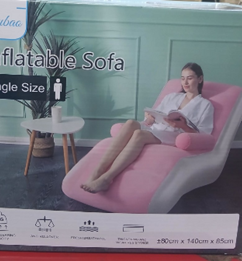 Inflatable Sofa.  Inflatable S-shaped lazy sofa or lounge chair. image