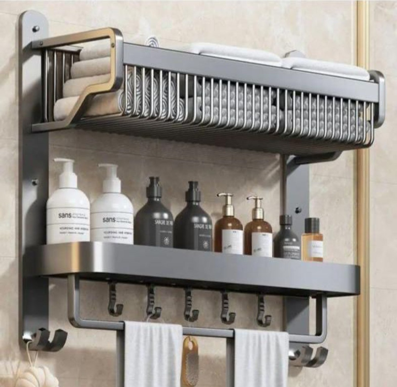 2-Tier Aluminum Bathroom Storage Rack / Organizer image