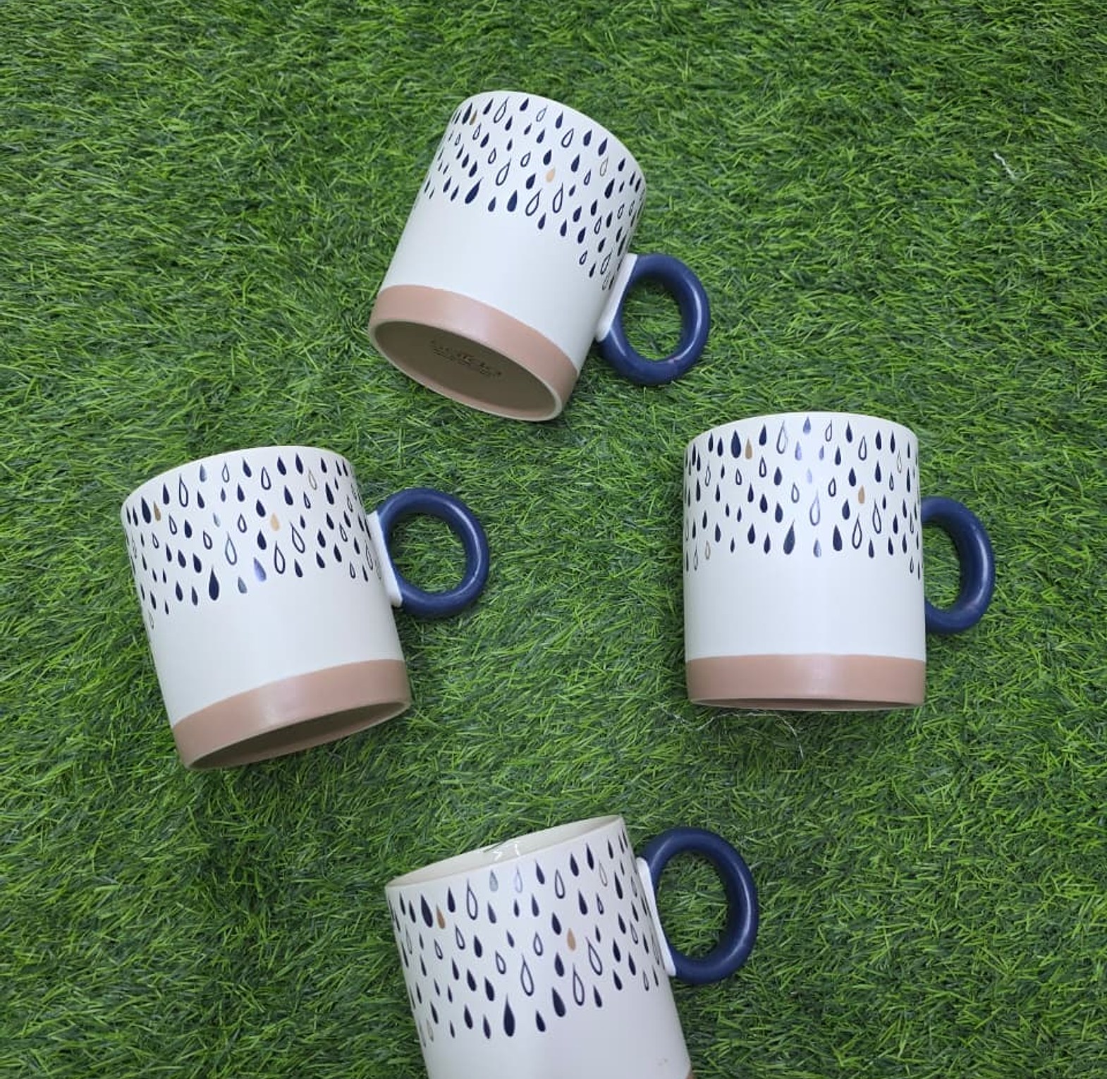 Nordic Hand-Printed Porcelain Mug – 400ml Retro Luxury Coffee Cup image