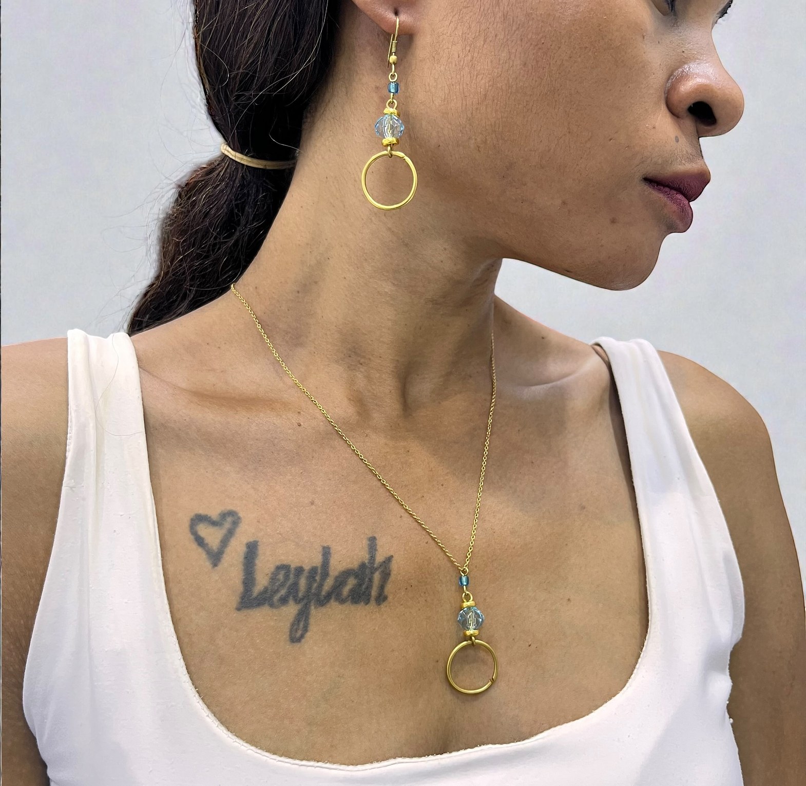 Circle Necklace & Earrings Set image