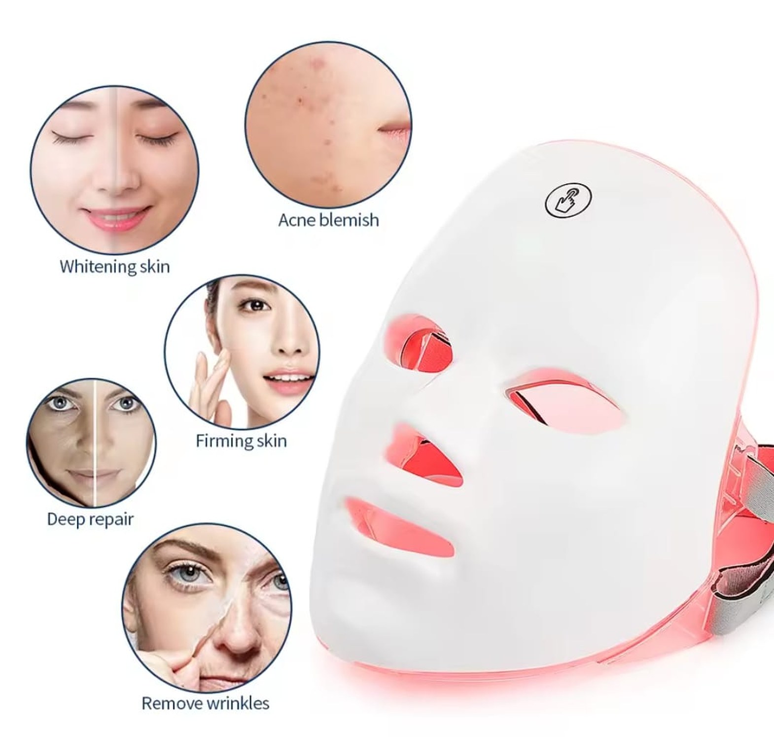 Wireless 7 Colors Light Led Facial Mask Red Light Therapy image