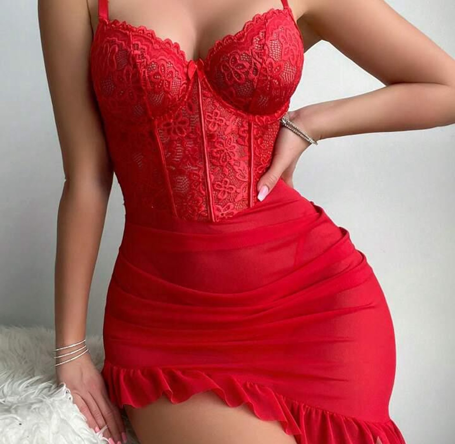 6896-Dress Lingerie With Thong image