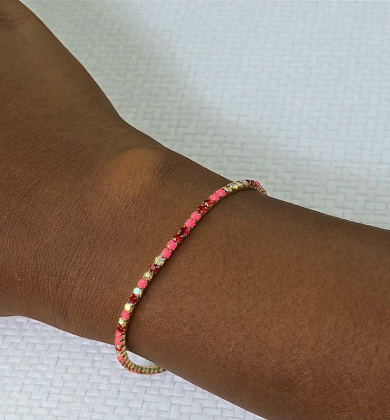 Pink Rhinestone Stretch Bracelets image