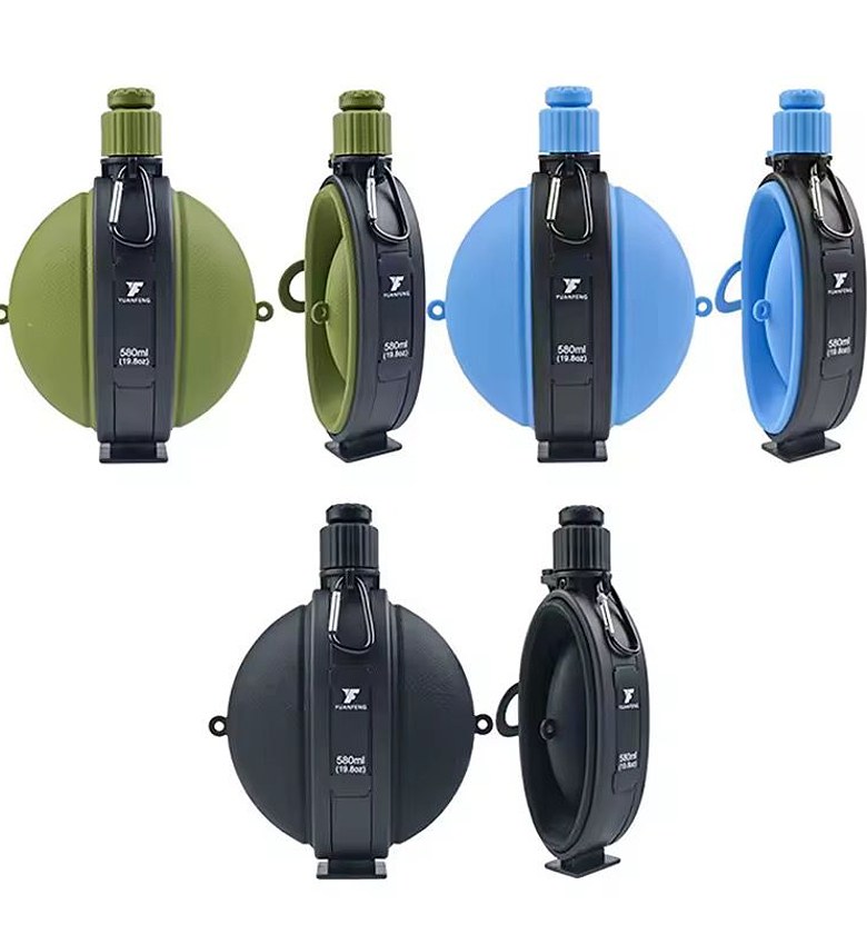 Foldable Silicone Water Bottle with Compass image