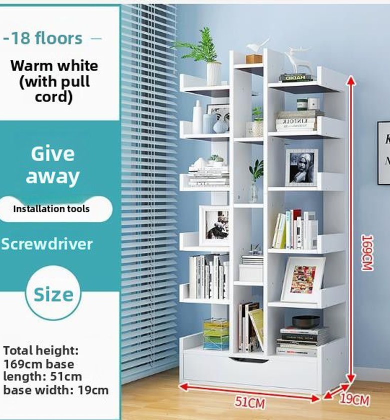 Multi-Layer Space-Saving Bookshelf Storage Rack image