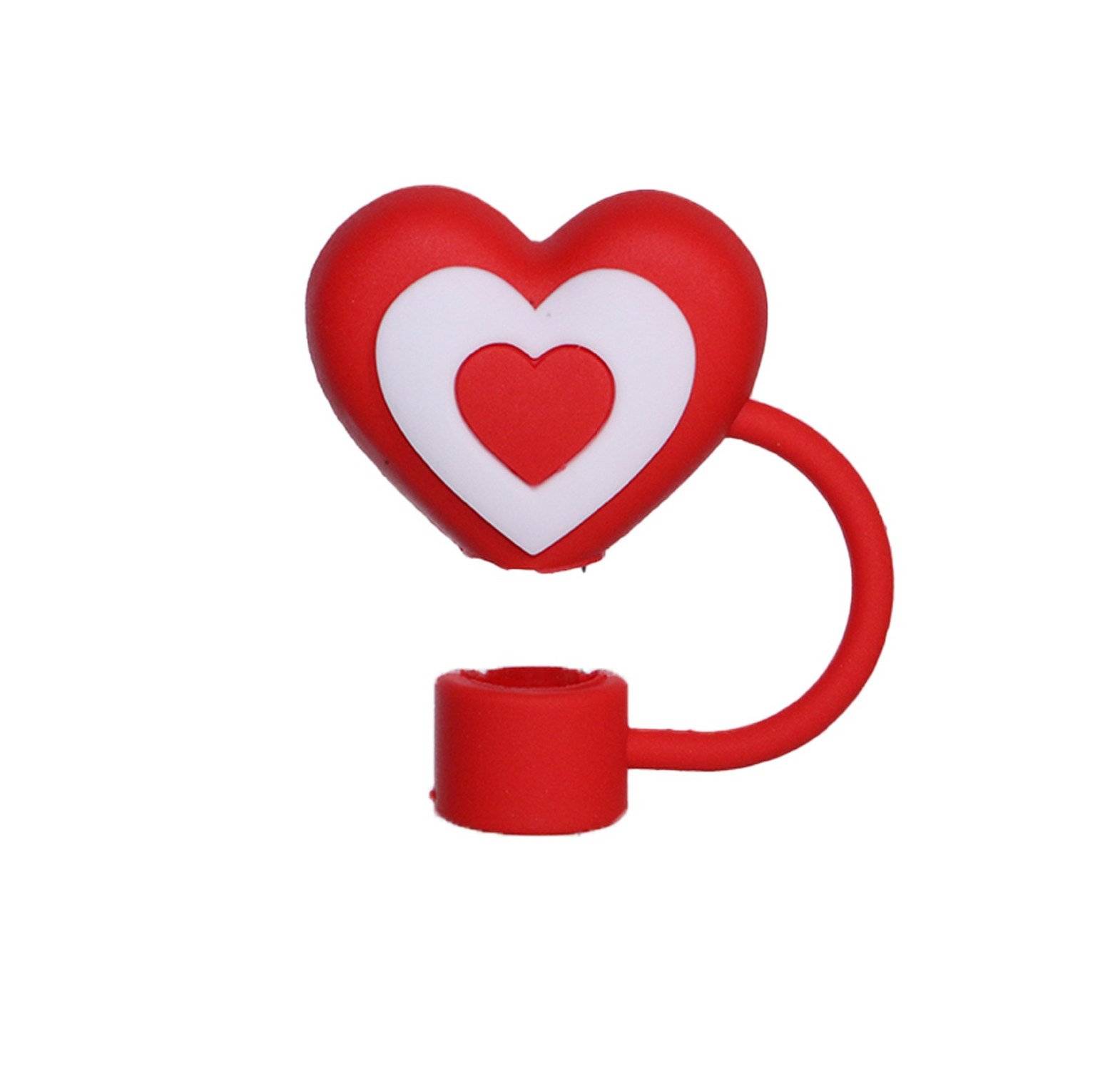 Cute 3D Heart Silicone Straw Plug image