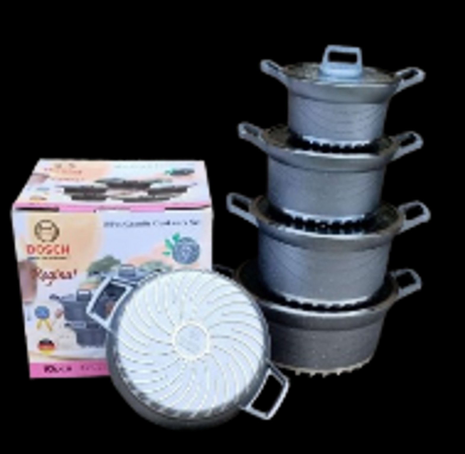 Bosch 10 Pcs Granite Non-Stick Cook Ware Set Pots Sufuria image