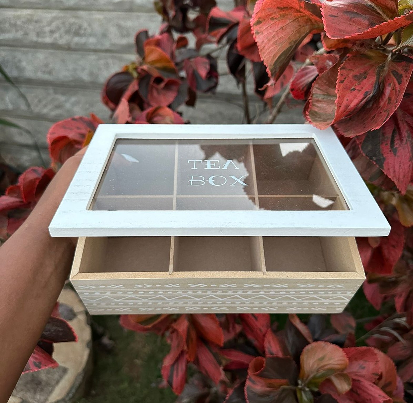 Wooden Tea Bag Holder (Glass Top) image
