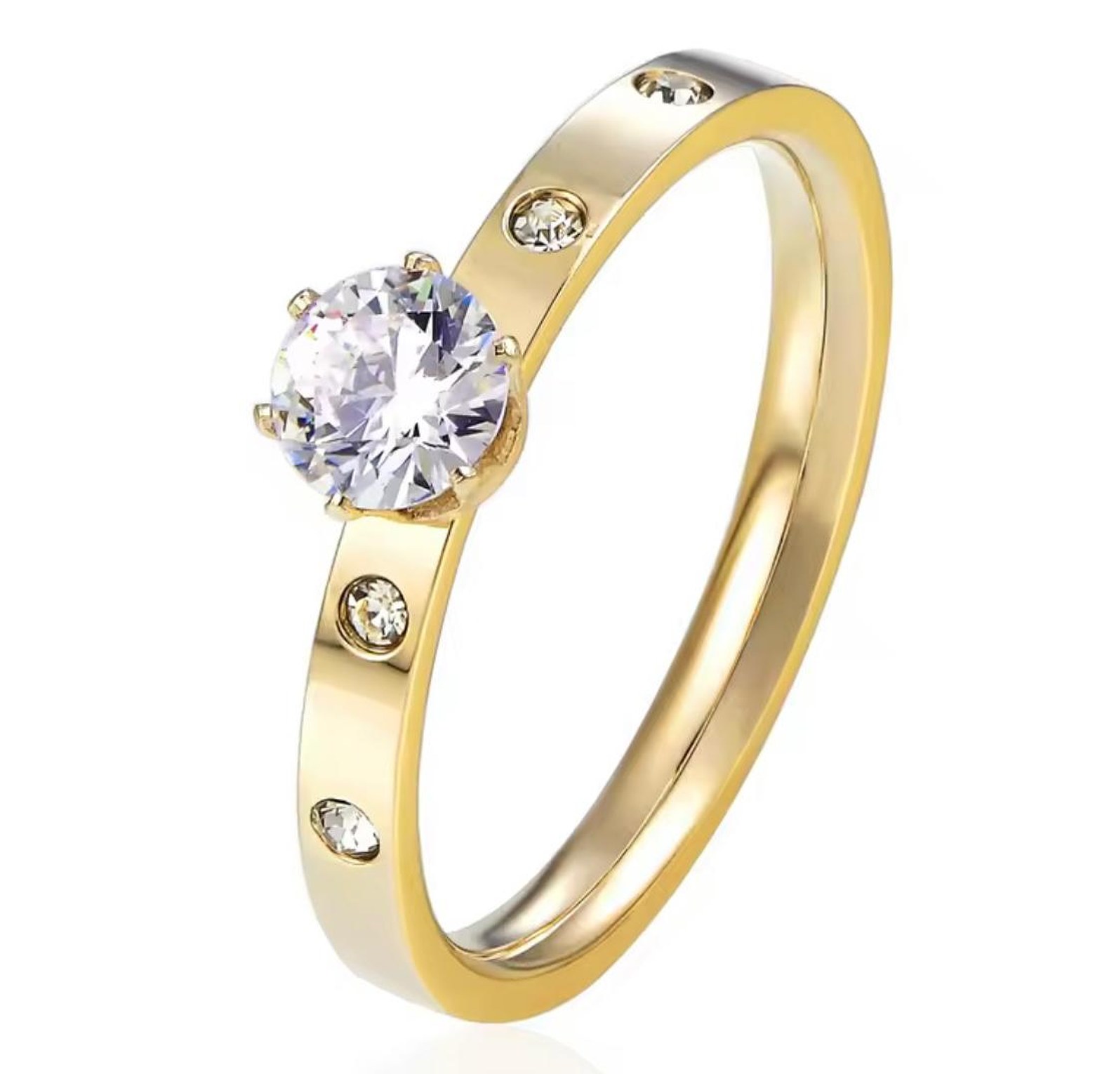 Stellar Solitaire Stainless Steel Ring image