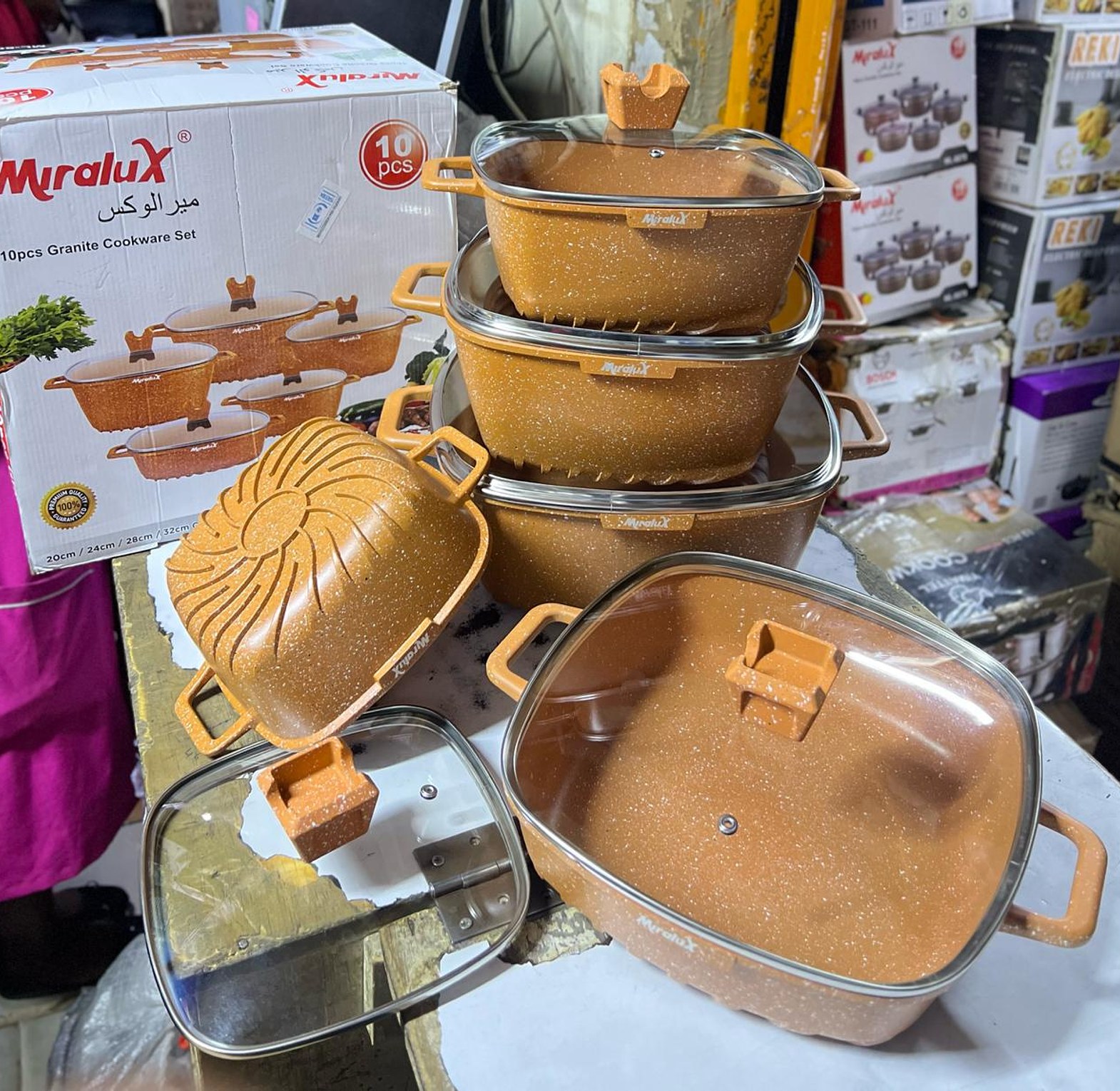 COOKWARE SET. Best Quality Square Miralux 10 pc Non stick cookware set image