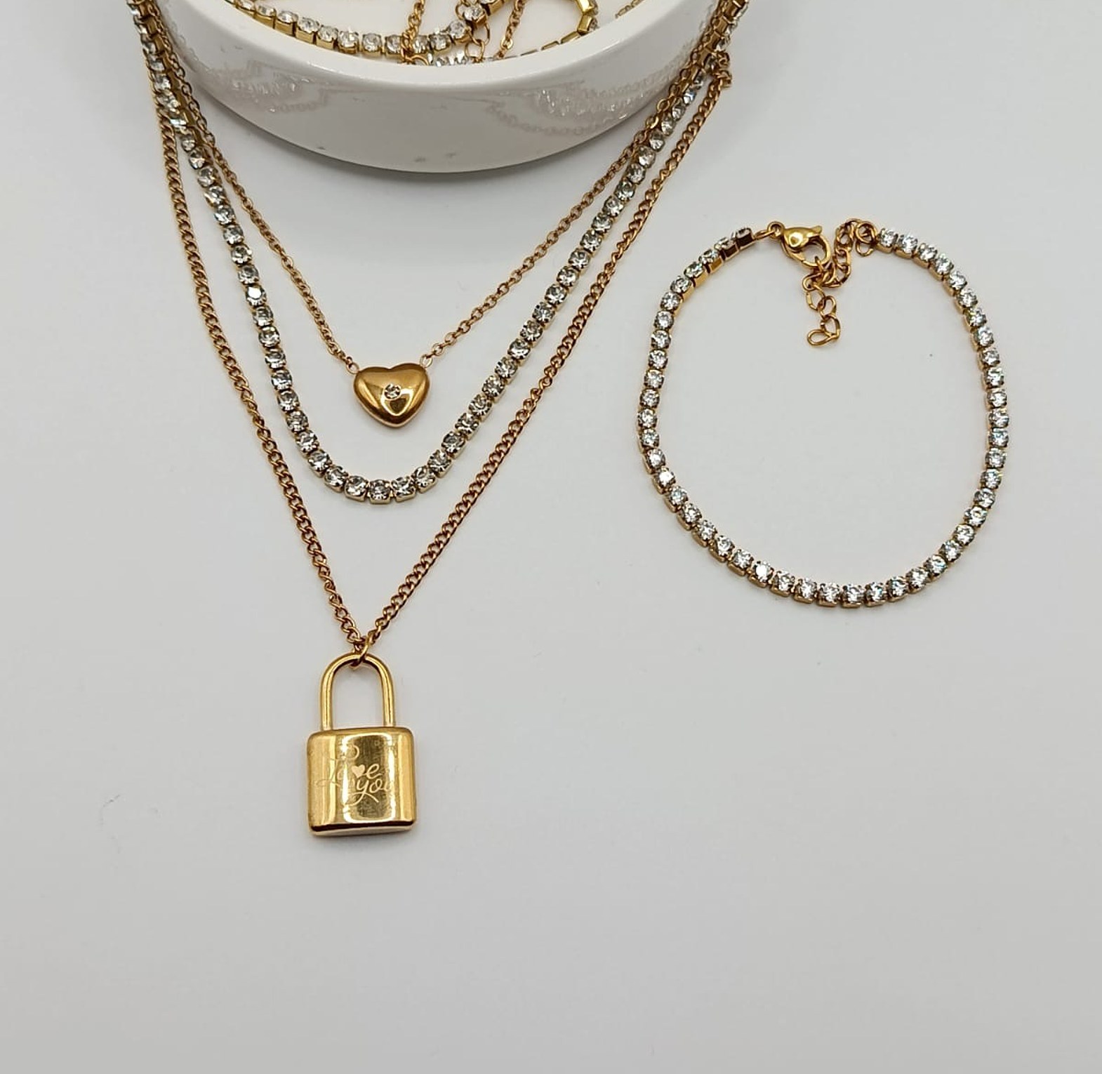 Padlock Layered Necklace  image