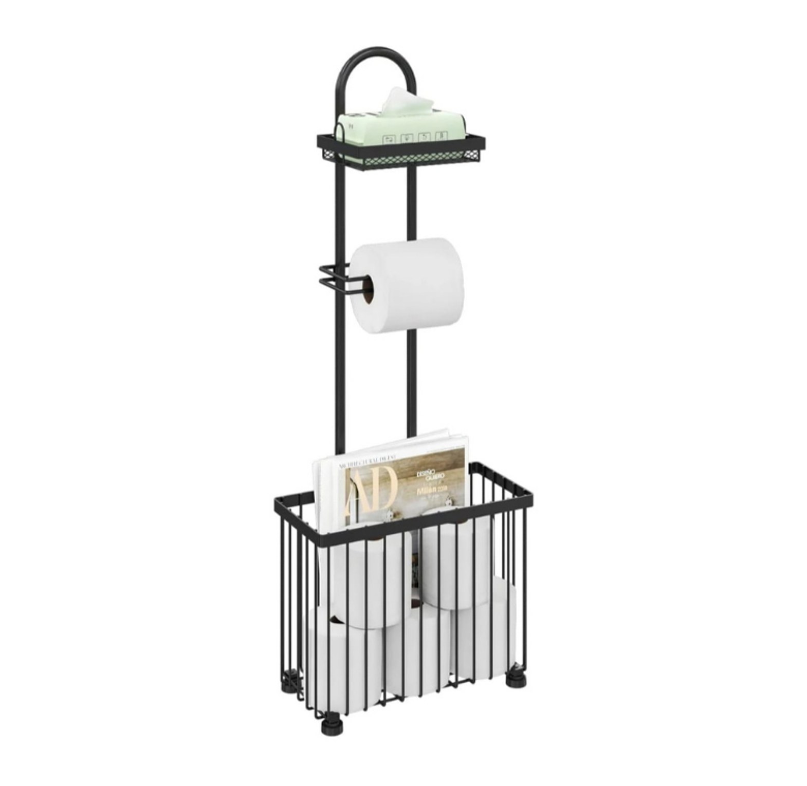 3-in-1 Multi-Functional Bathroom Storage Organizer & Toilet Paper Holder image