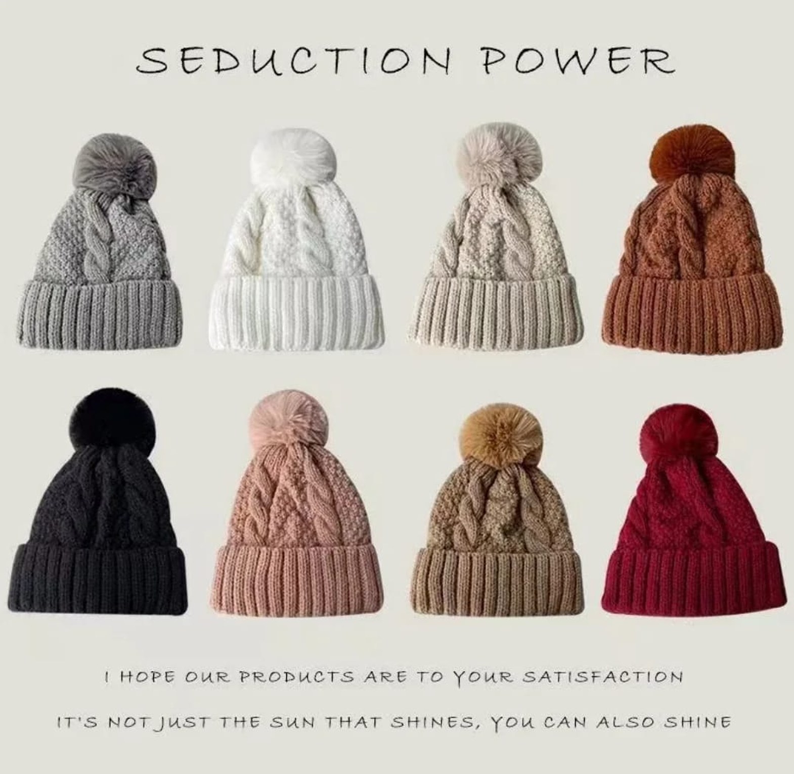 Winter Knitted Hat Fleece Lined Warm image