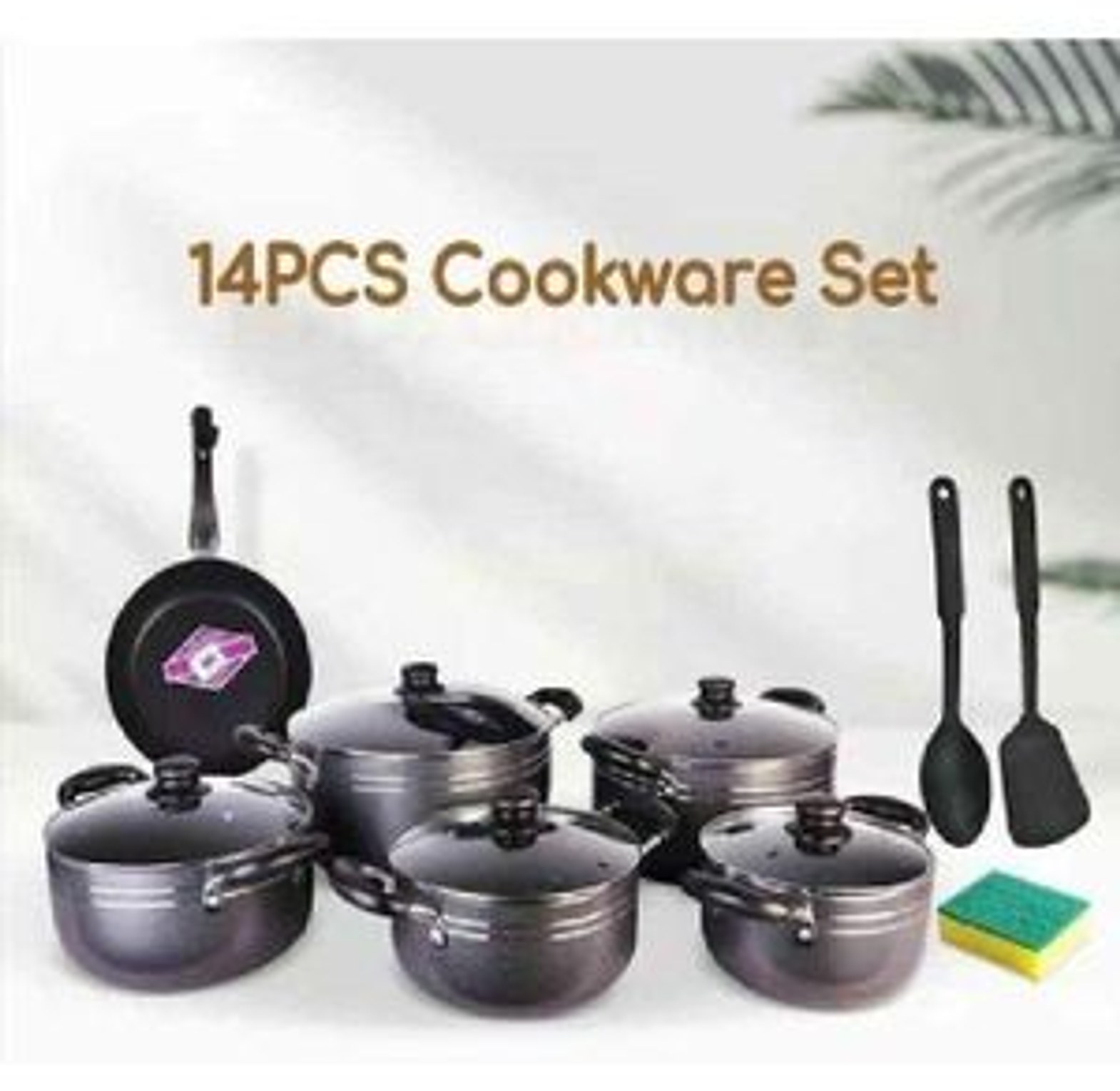 Best Quality Affordable TC Modern Classic Quality Non Stick Cooking Pot With Pan Always Use The Silicon Spoon On Them To Avoid Damage image