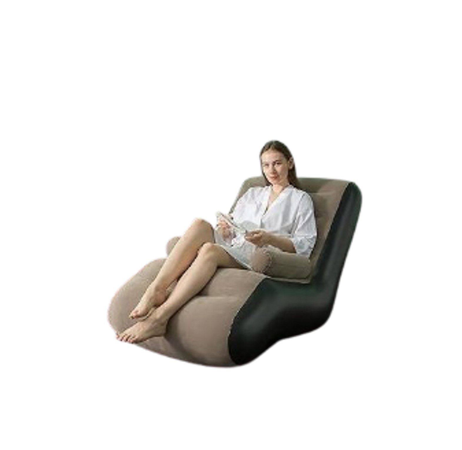 Inflatable Sofa.  Inflatable S-shaped lazy sofa or lounge chair. image