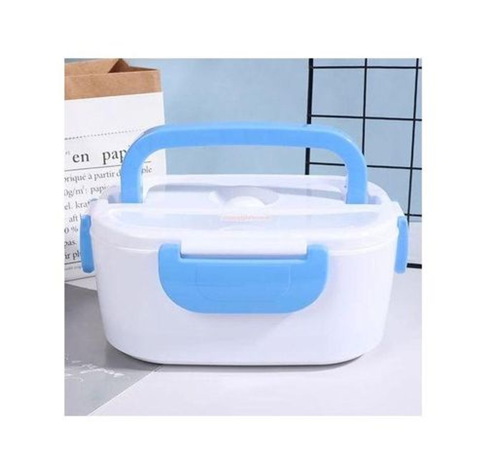 Electric Portable Heat Lunch Box Food Warmer With Partition/ image