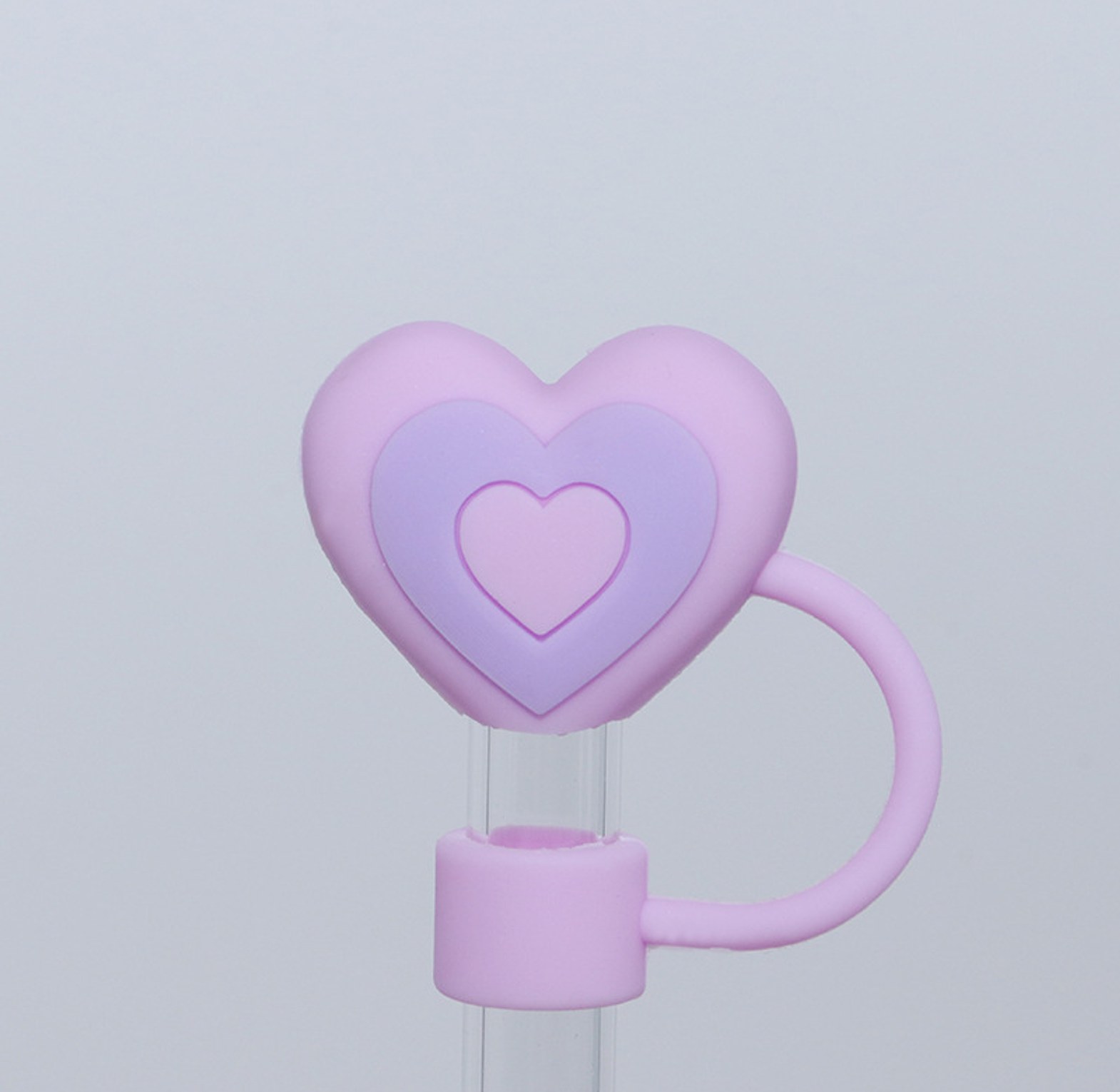 Cute 3D Heart Silicone Straw Plug image