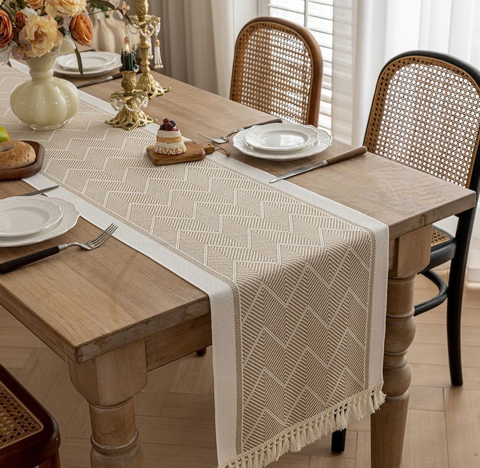 Premium Elegant Table Runner (35 × 240 cm) – Luxe Dining Décor image