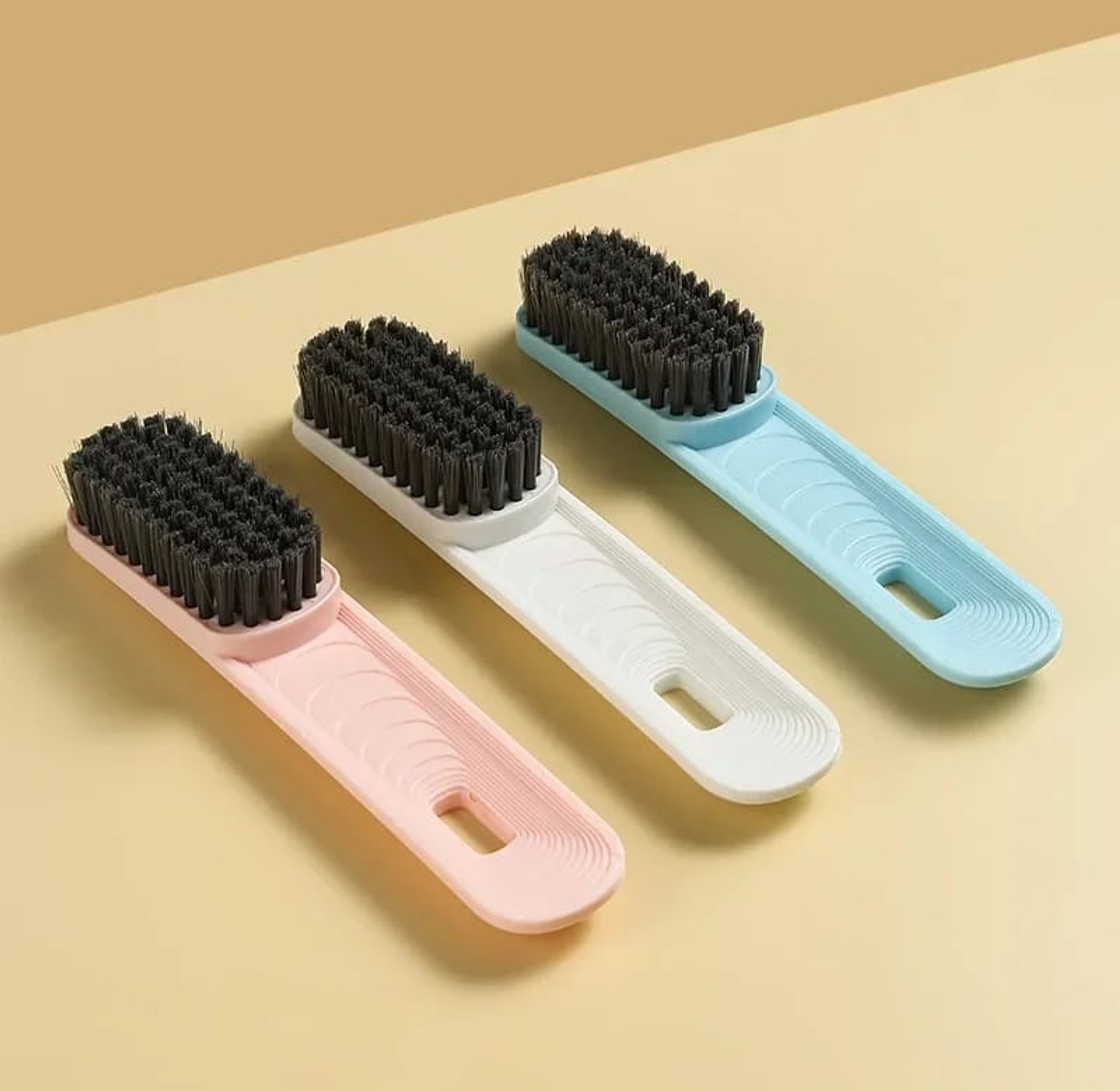 Soft Bristle Shoe and Clothes Cleaning Brush for Sneakers and Delicate Fabrics - Ergonomic Long Handle Laundry Tool image