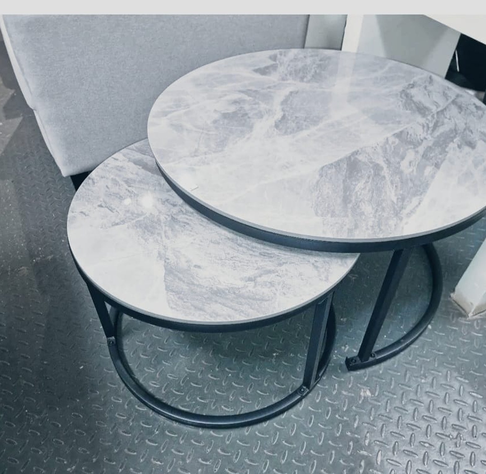 Coffee  Table. 2 in 1 Pure marble table with black stand  image