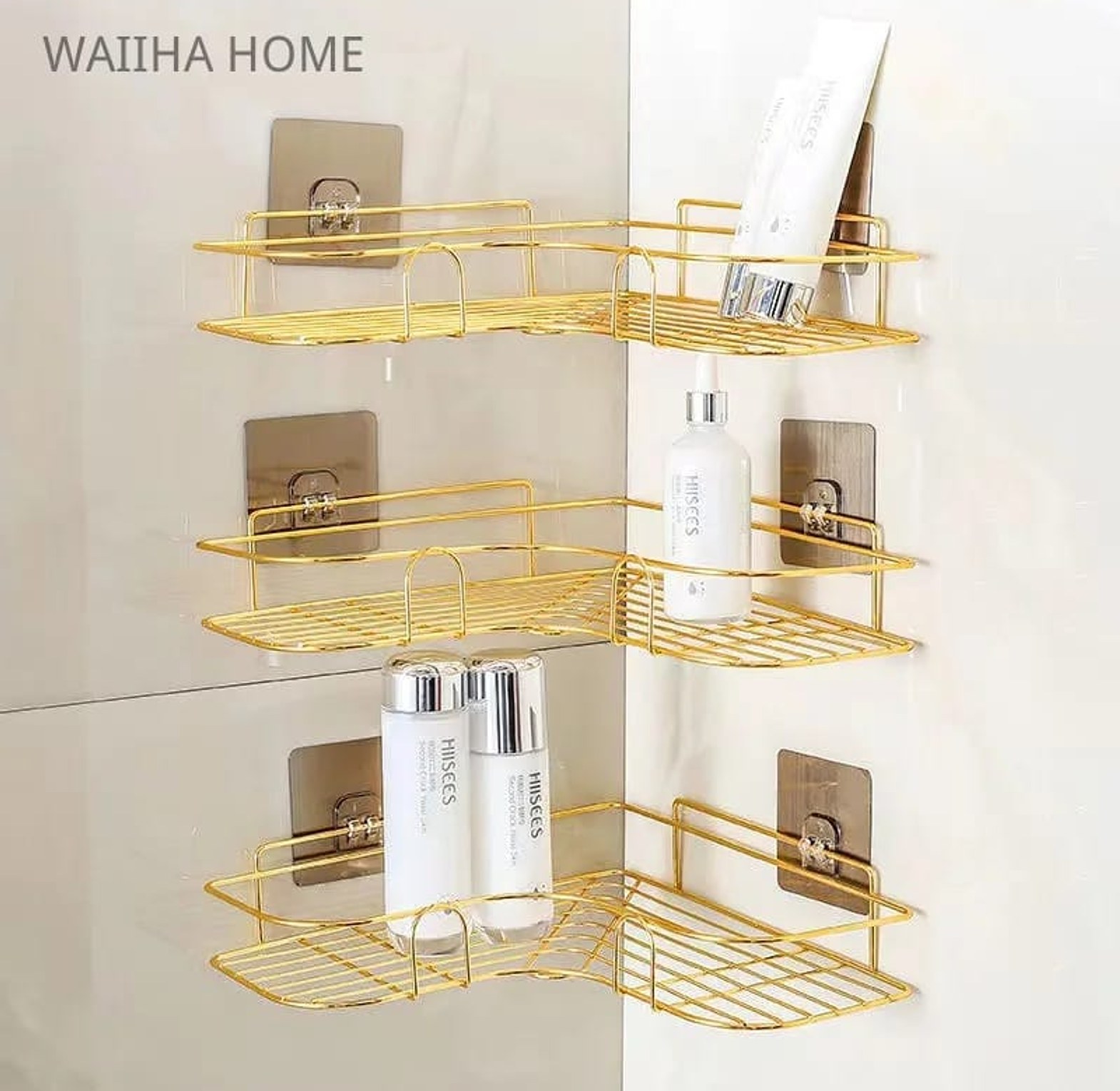 orner Shelf Shower Shampoo Storage Rack  image