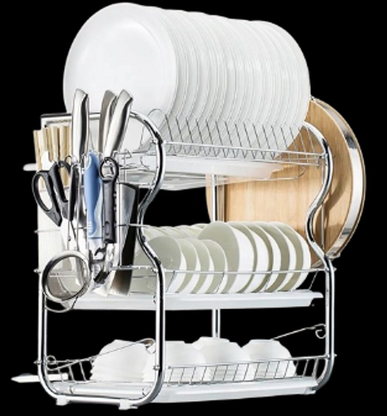 Dish Rack. Rashnik 3 Layers Stainless Steel Dish Rack image