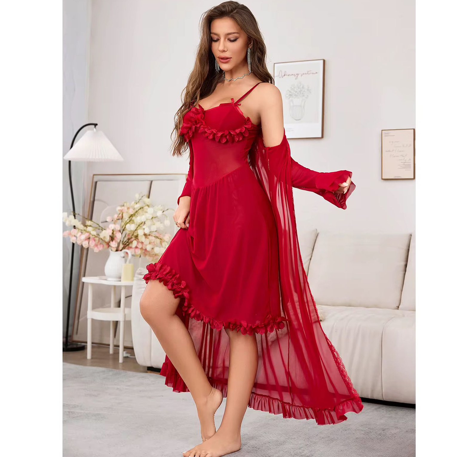 3891 Loungewear Dress With Matching Coverup image