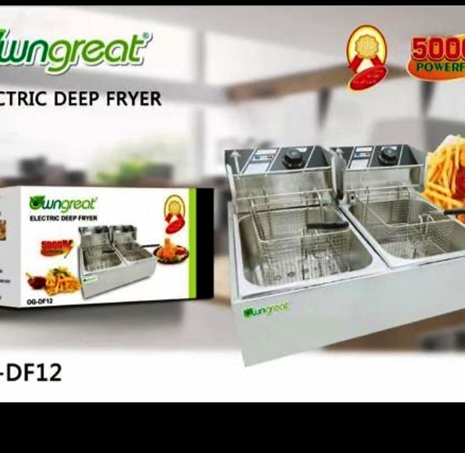 WNGREAT Commercial Double Stainless Steel Deep Fryer 12LITRES. Experience Real Quality  image