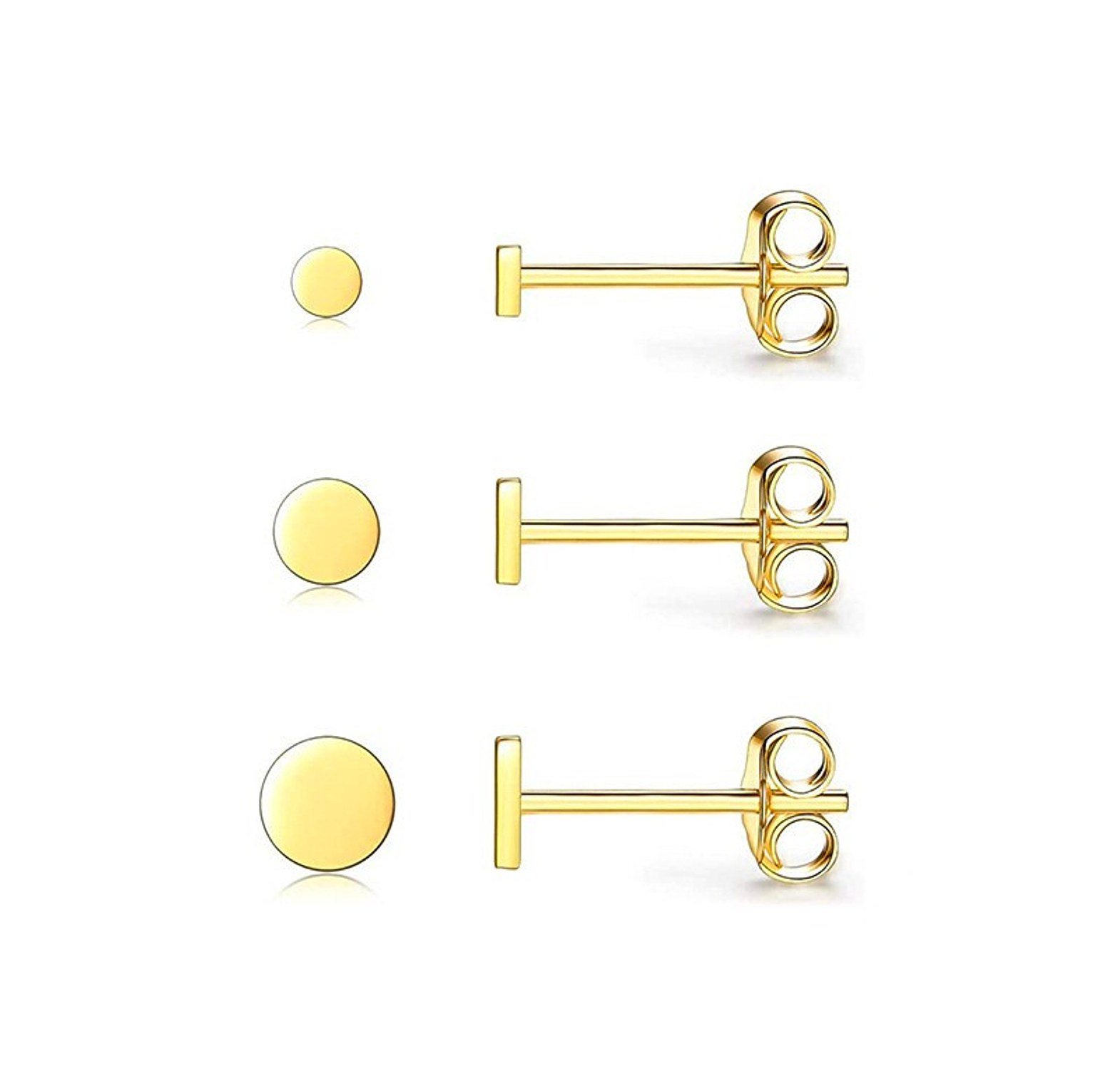 Flat Gold Bar Stud Set image
